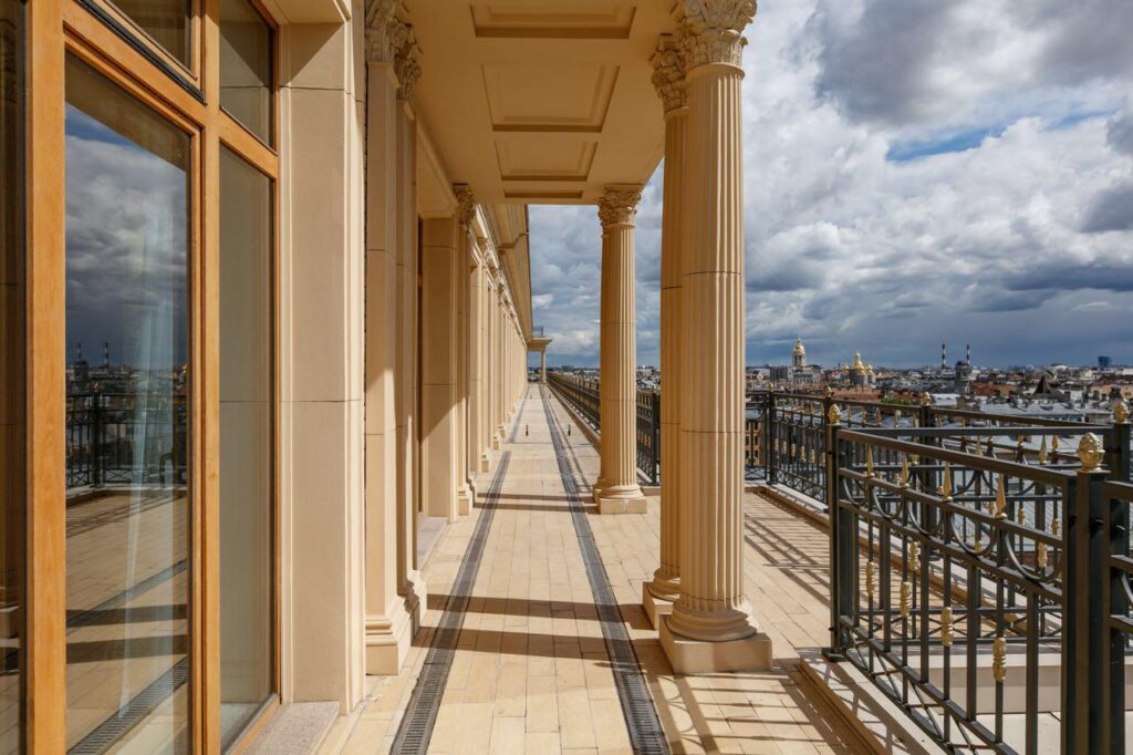 penthouse externals with marble elements
