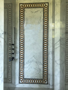 marble inlays shower