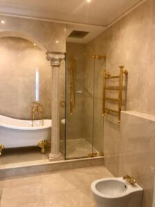 luxury marble bathroom in Moscow