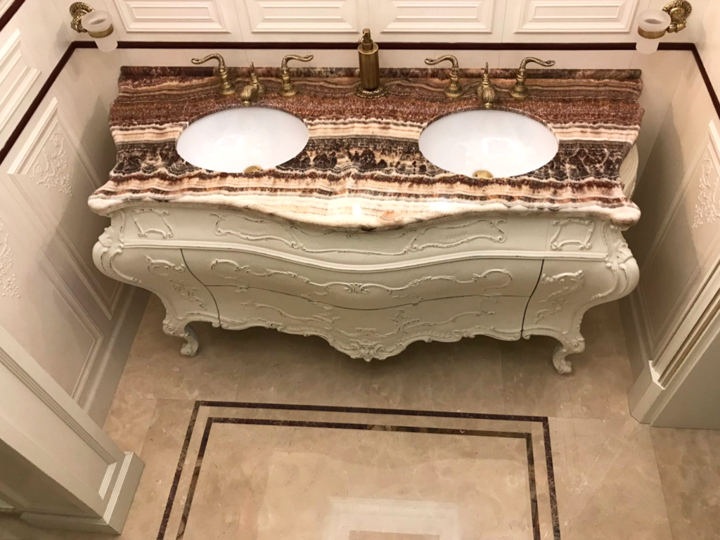 marble washbasin with onyx