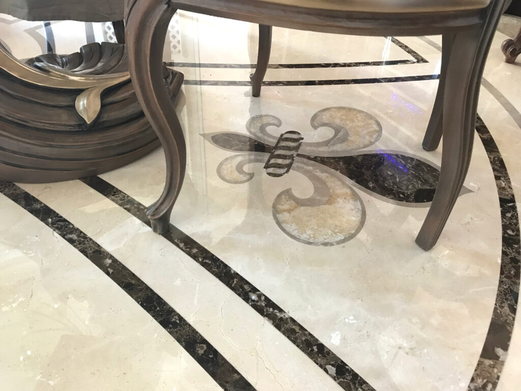 marble flooring with inlay