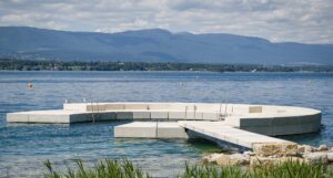 water platform in marble