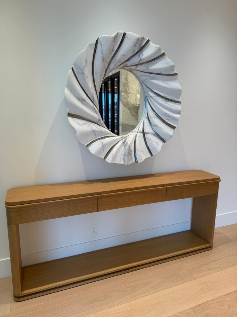 mirror frame in solid marble