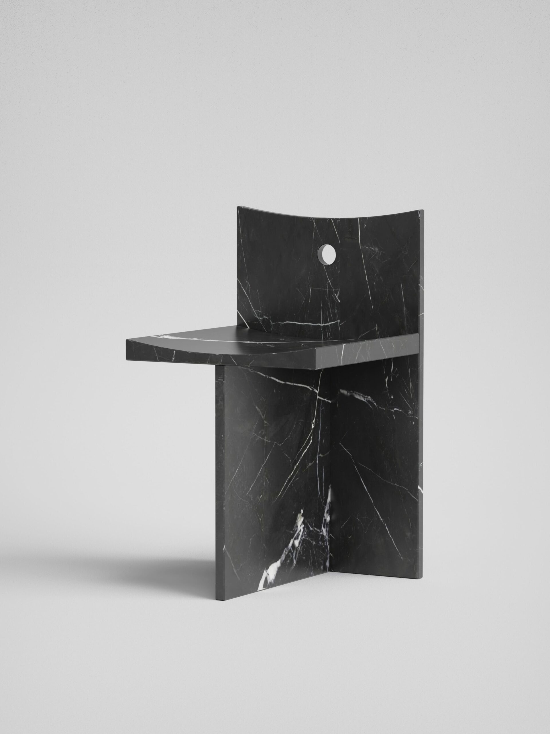 thebes Marquina black chair