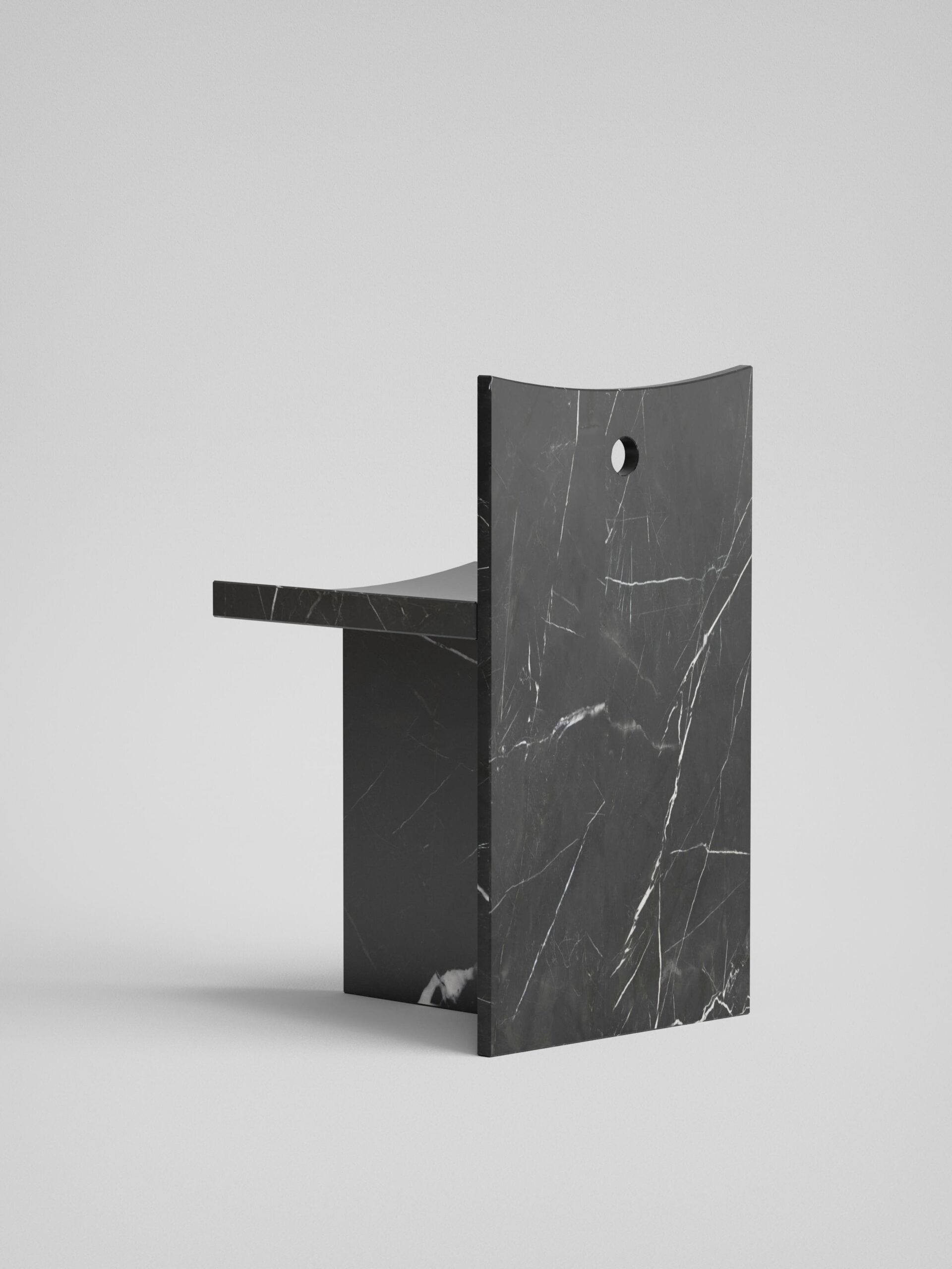 thebes Marquina black chair