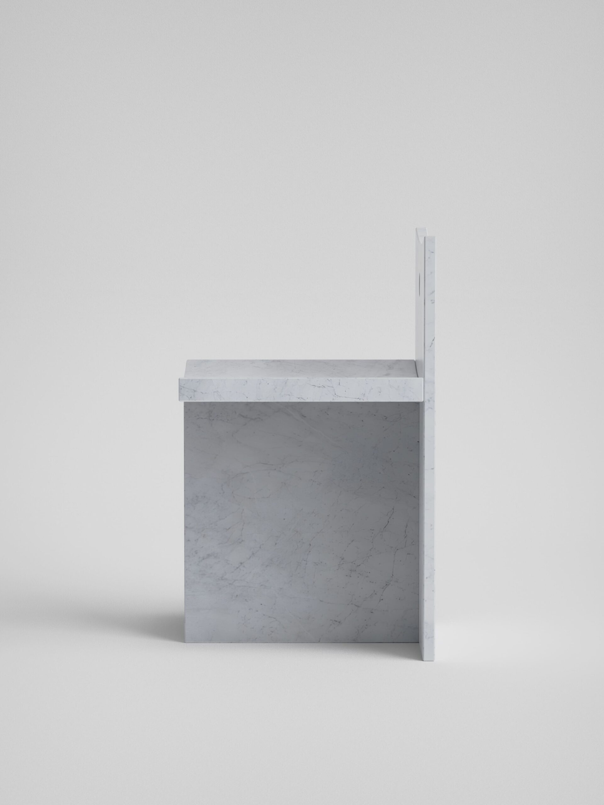 thebes low back chair white carrara marble