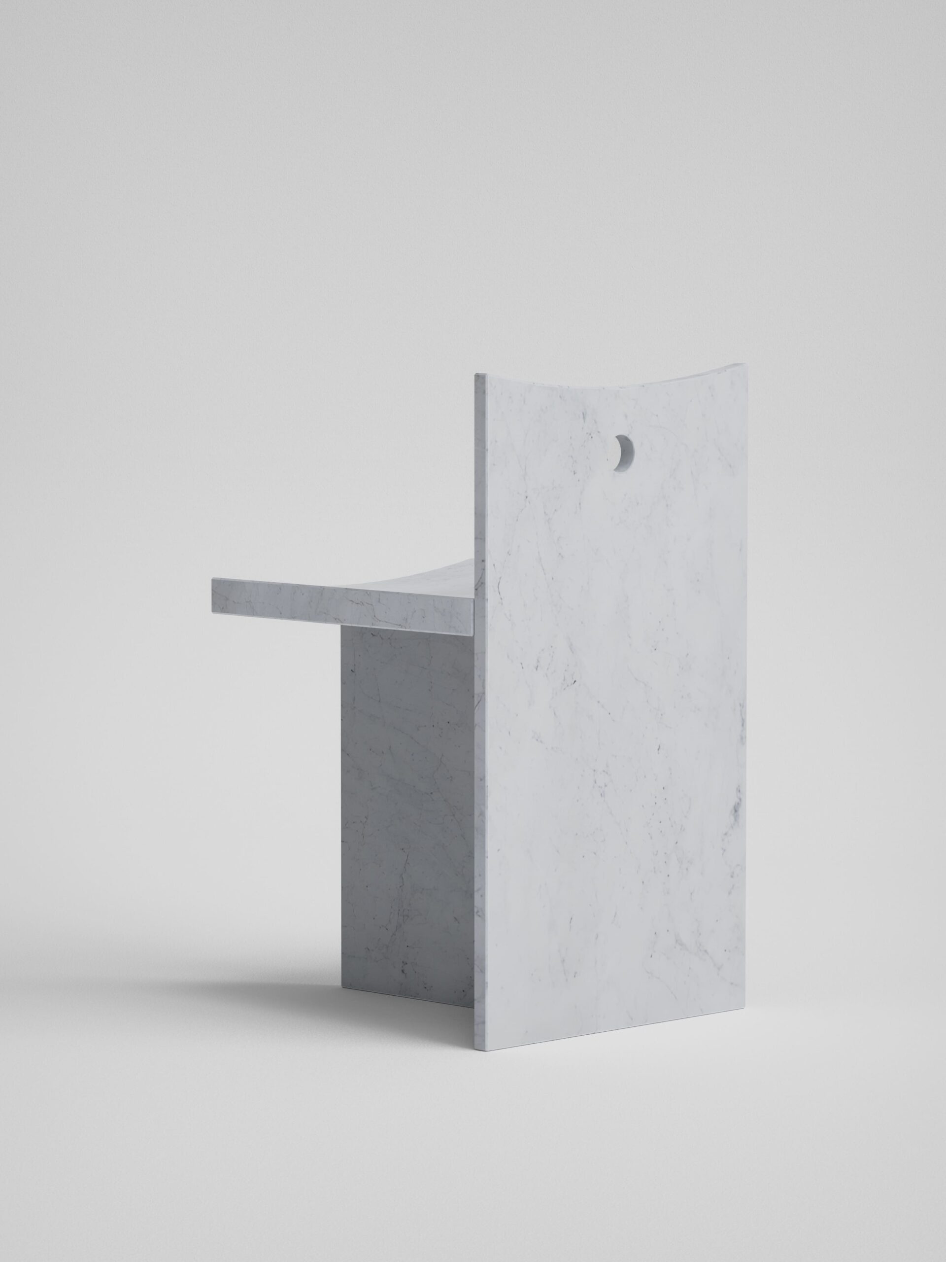 thebes low back chair white carrara marble