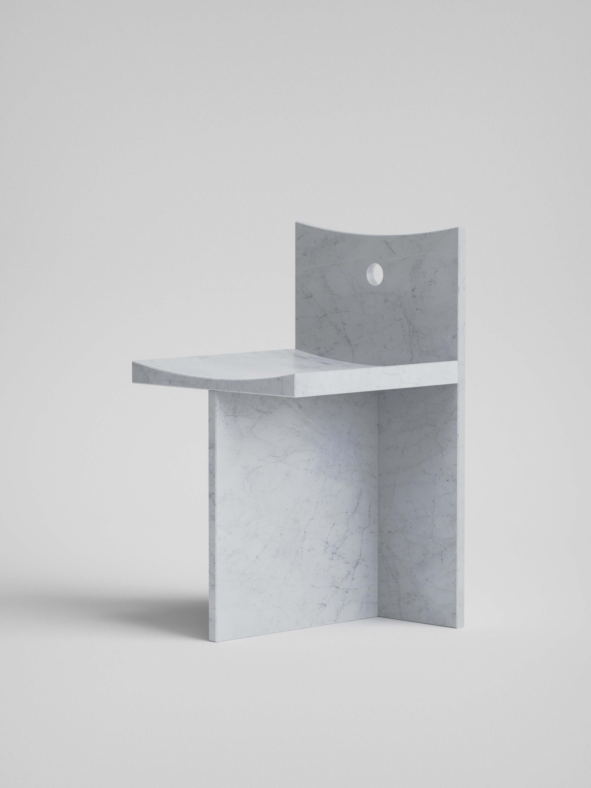 thebes low back chair white carrara marble