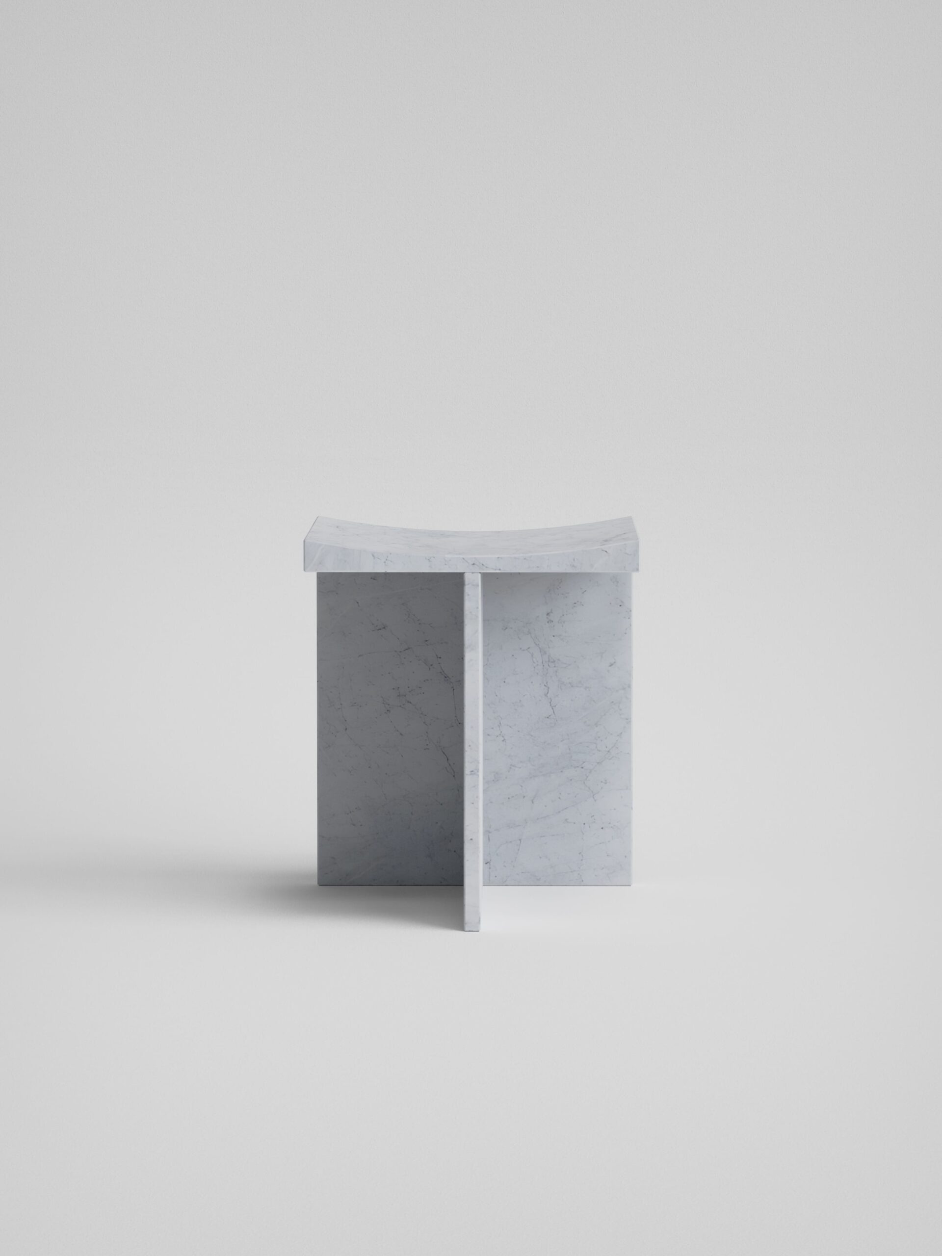 Thebes - Carrara White Marble stool