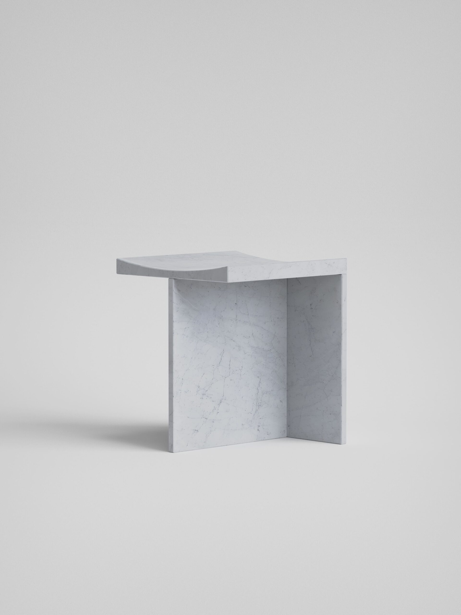 Thebes - Carrara White Marble stool