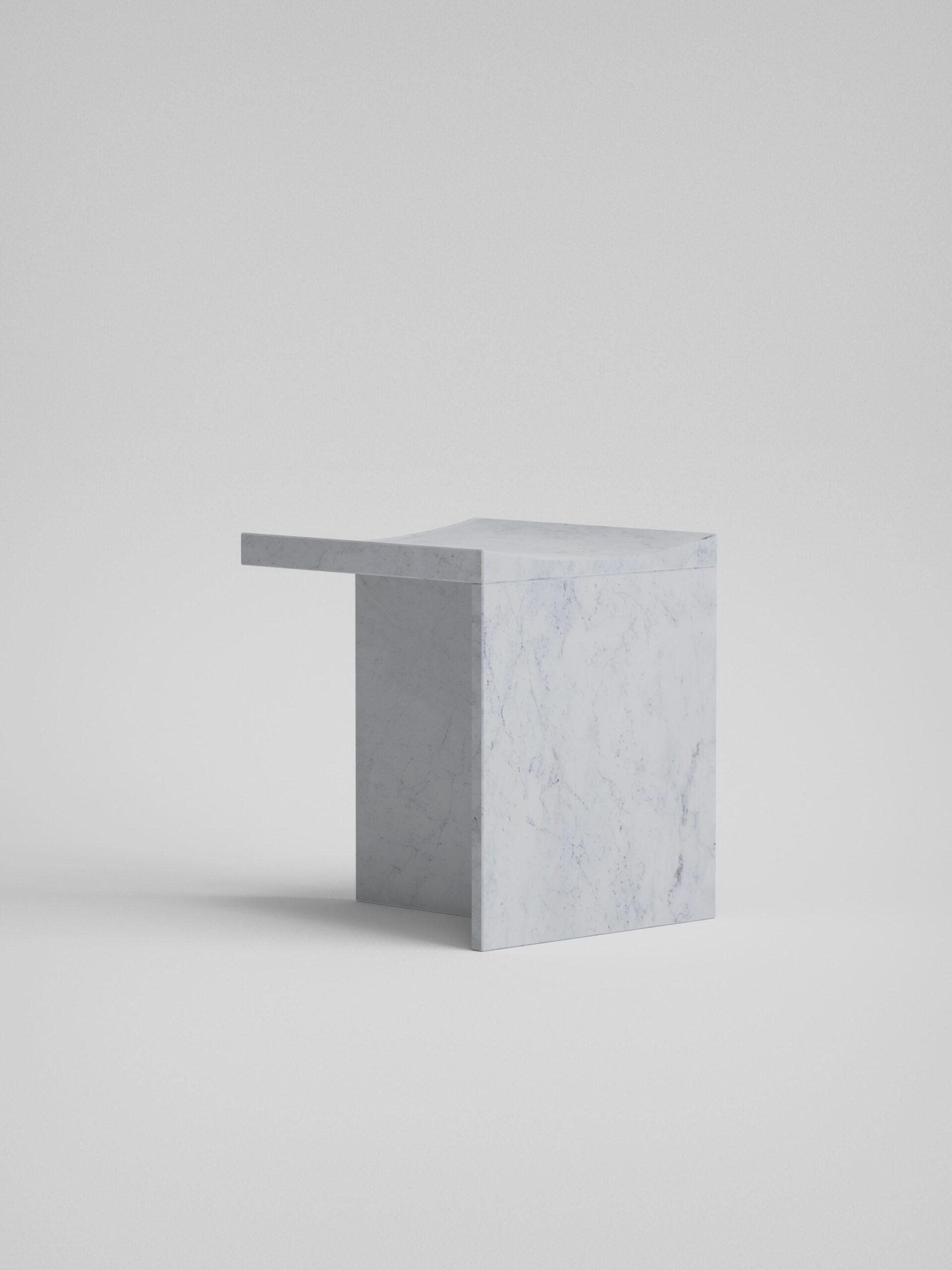 Thebes - Carrara White Marble stool
