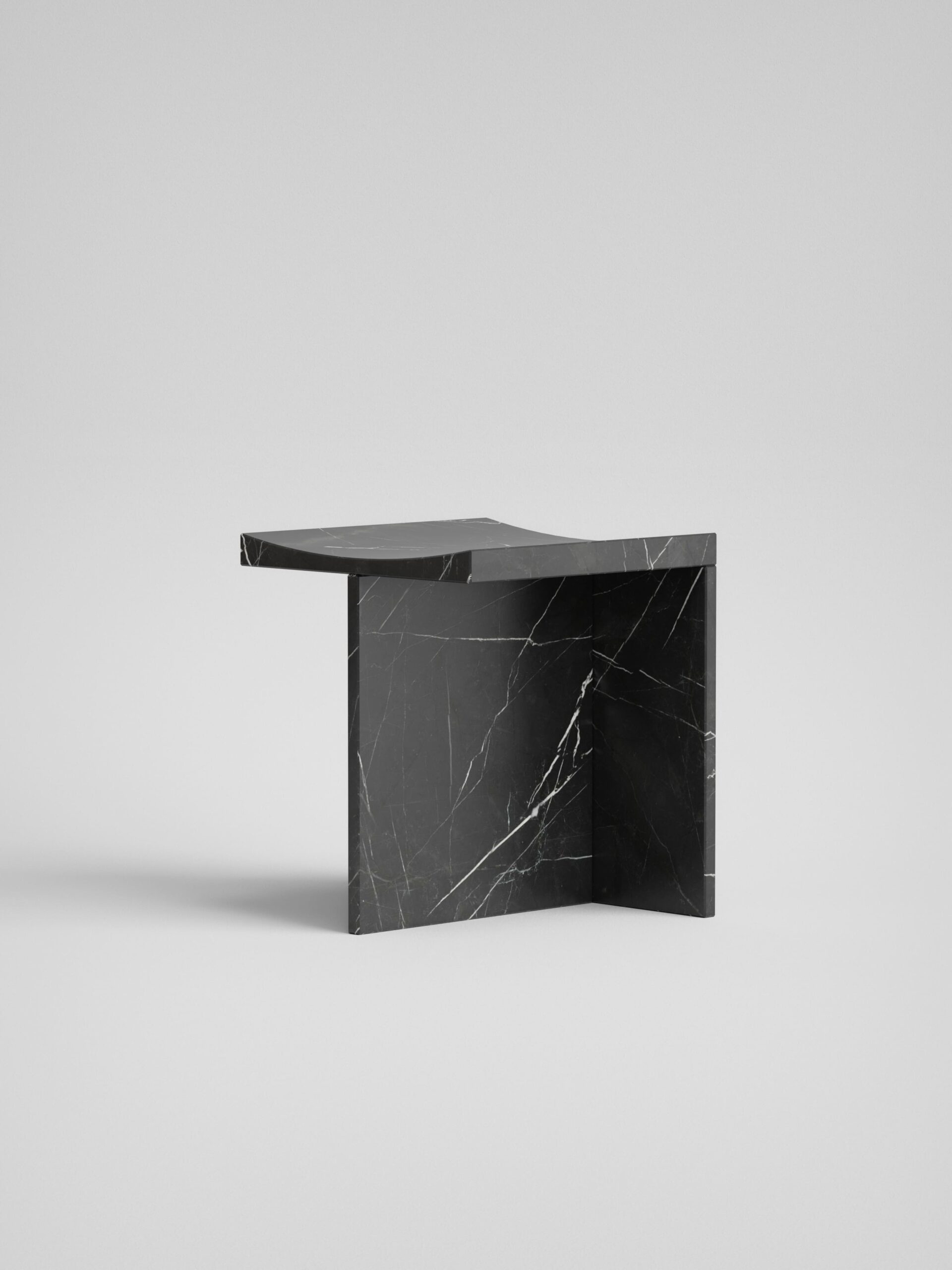 Thebes - Marquina Black Marble stool