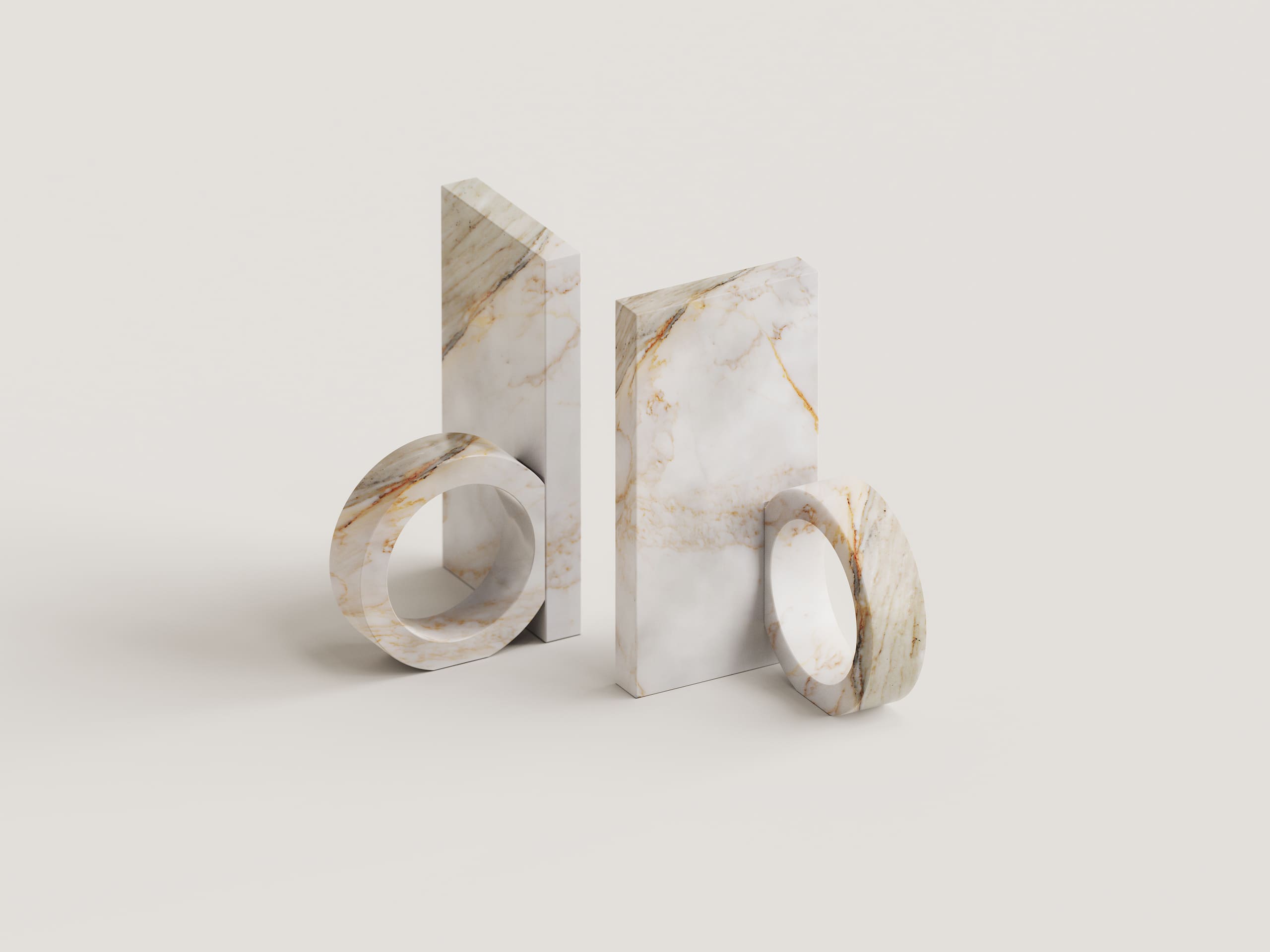 Ring fermalibri in marmo