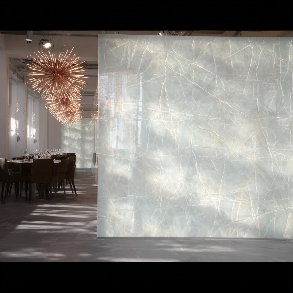 parete divisoria in cristallo retroilluminato