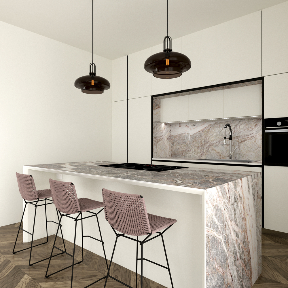 cucina in marmo fior di pesco carnico