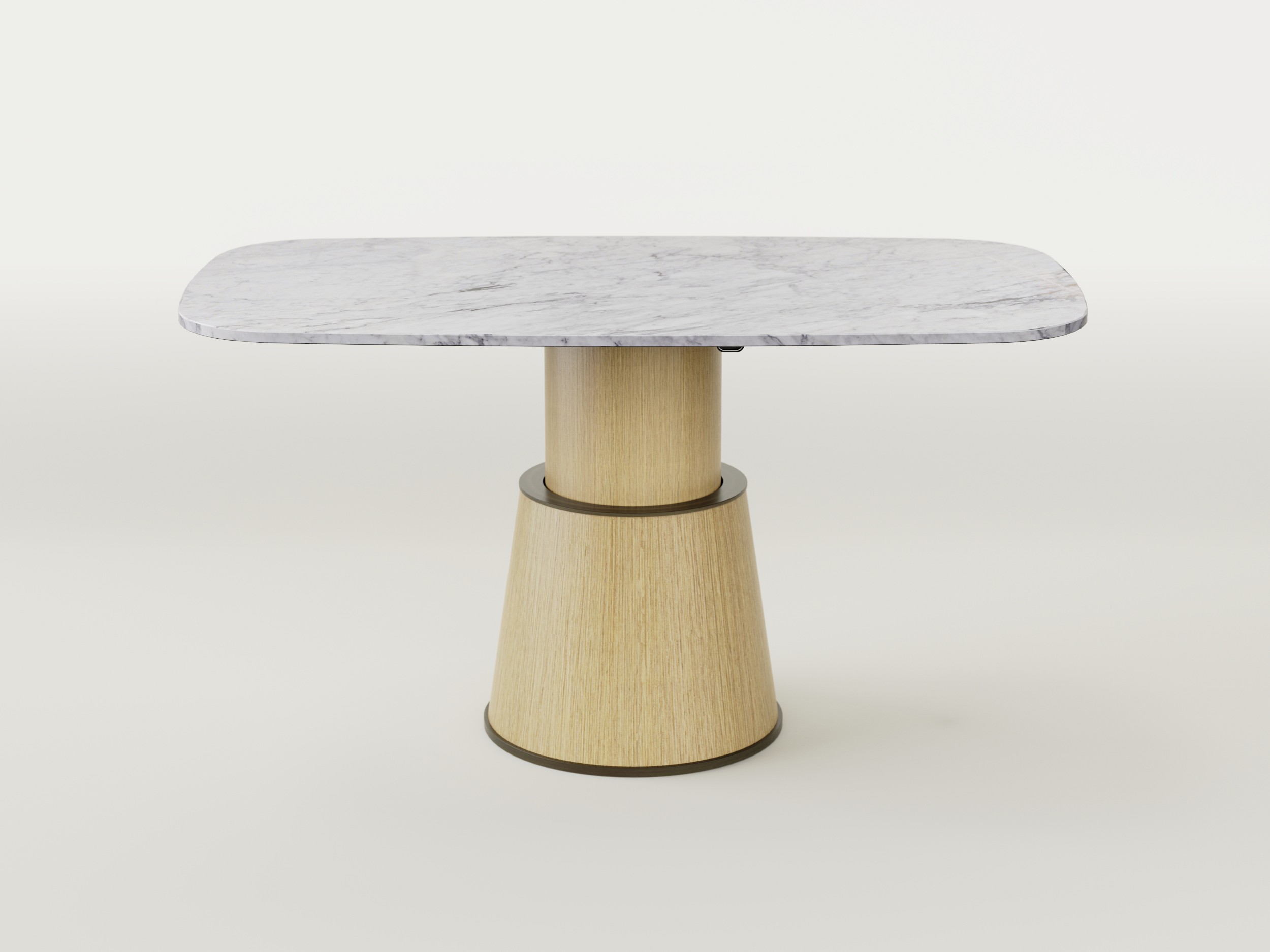 smart table carrara white oak