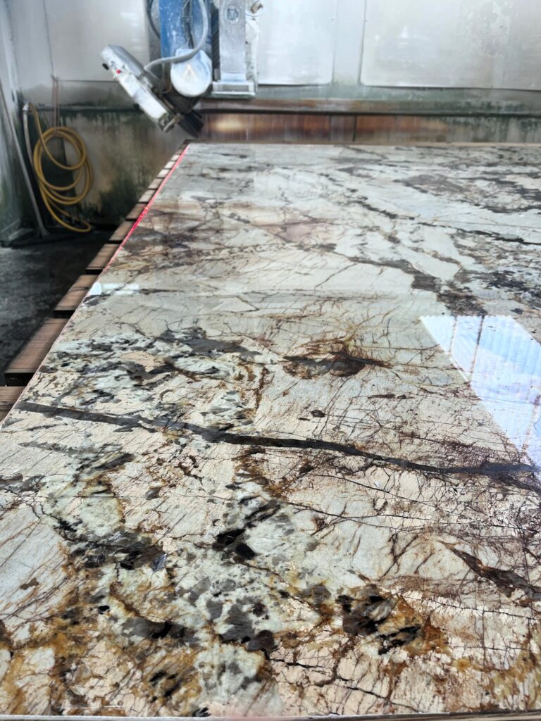 CNC cutting of Patagonia quartzite