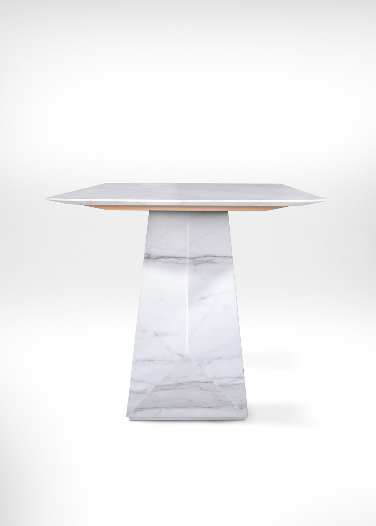 polygon design marble table side view