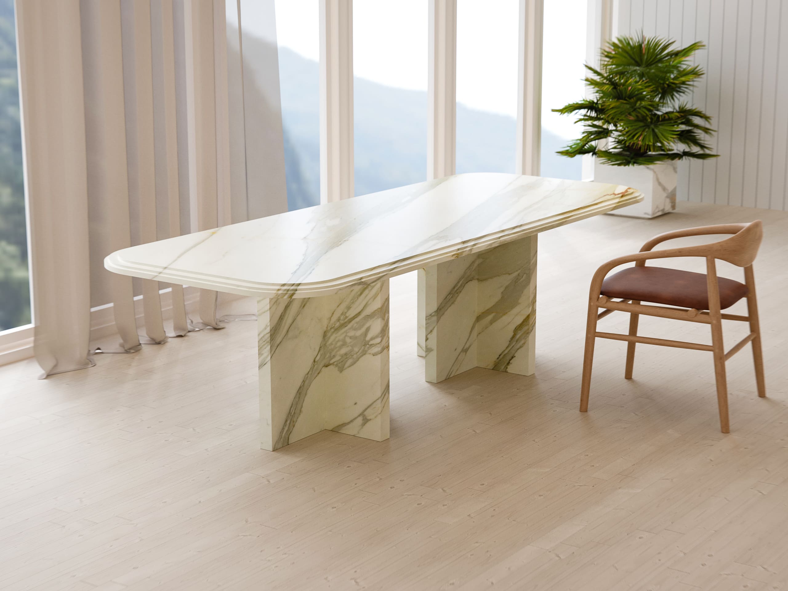 IMPERIUM calacatta gold marble dining table