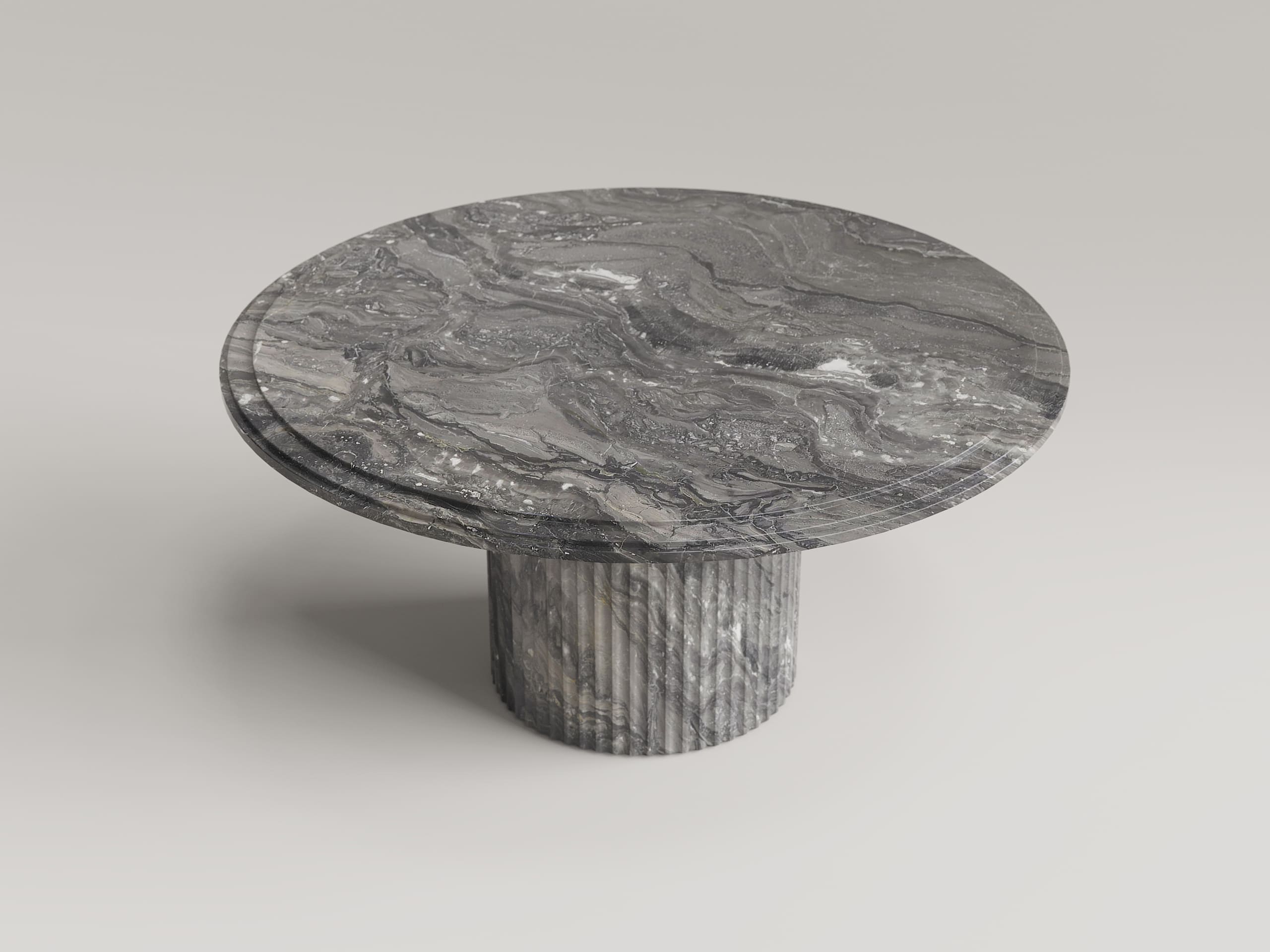 aura grigio orobico marble round table
