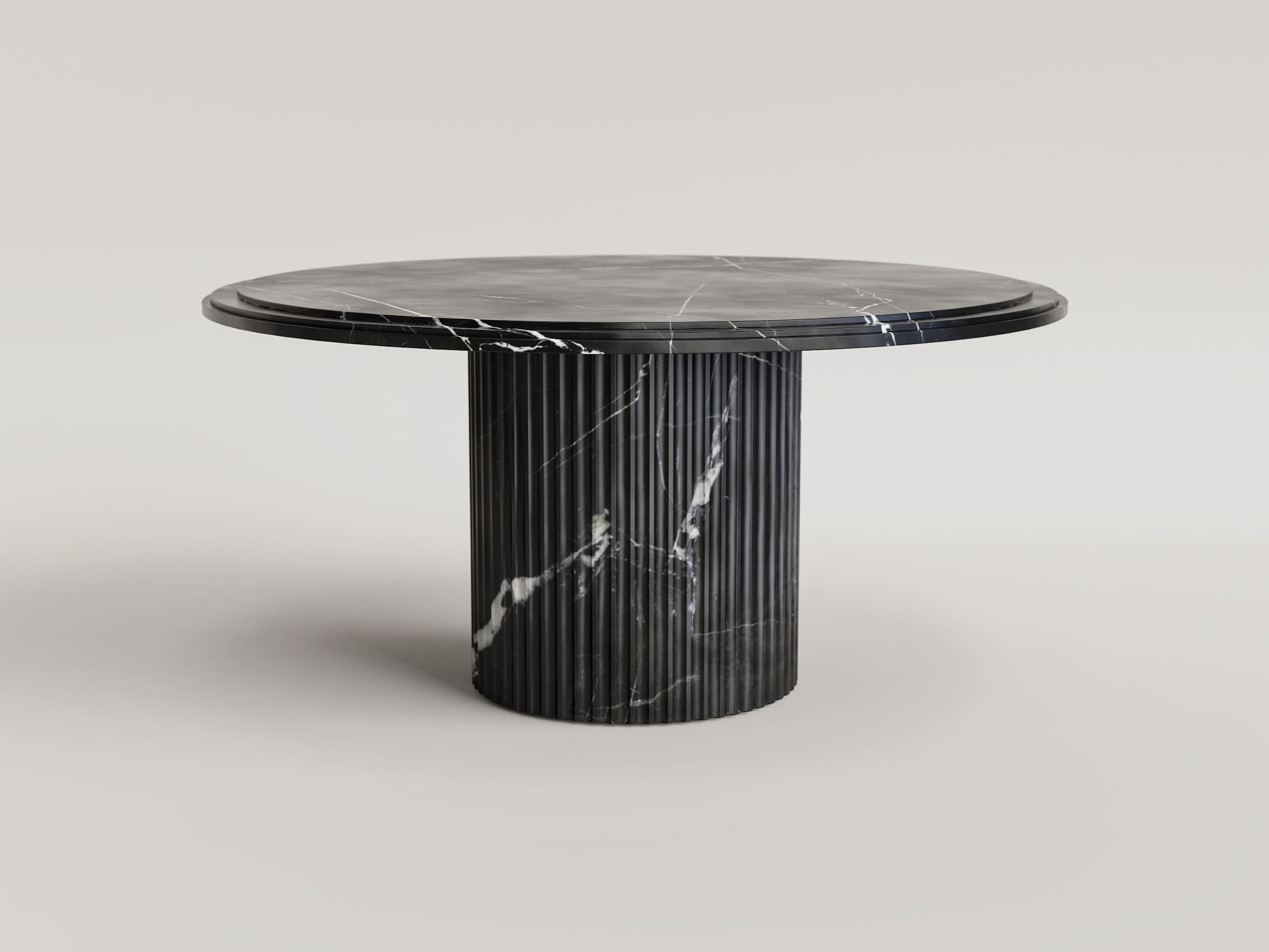 aura marquina black marble round table