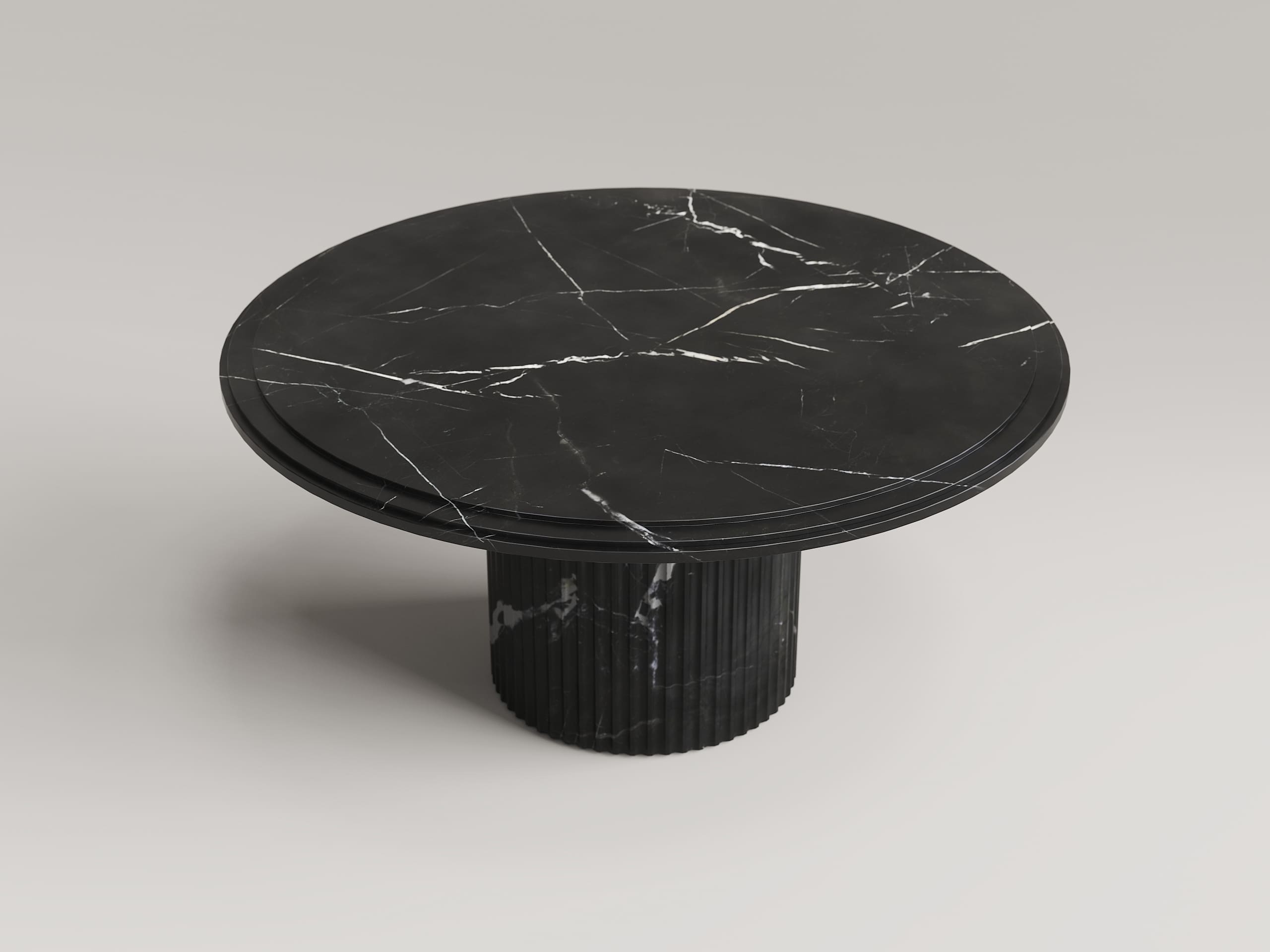 aura marquina black marble round table