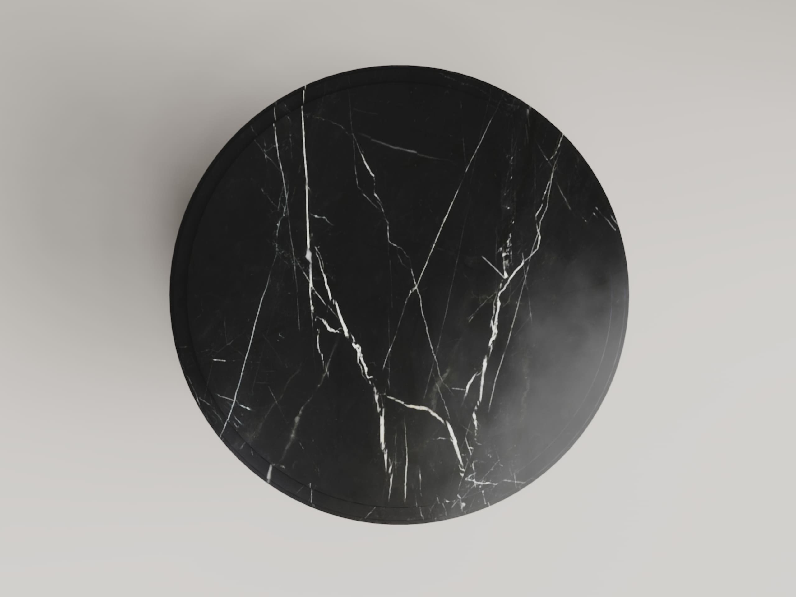 aura marquina black marble round table