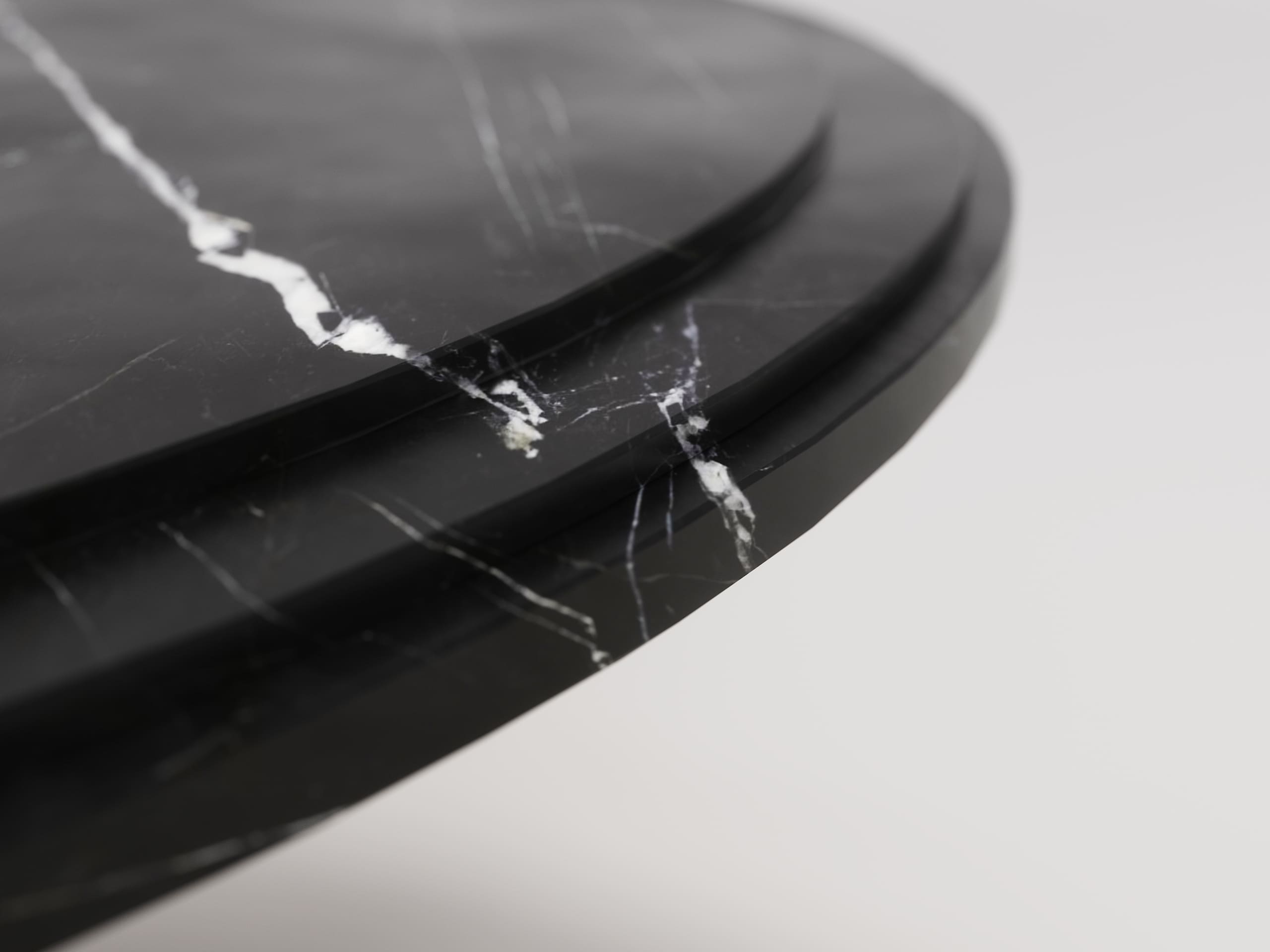 aura marquina black marble round table