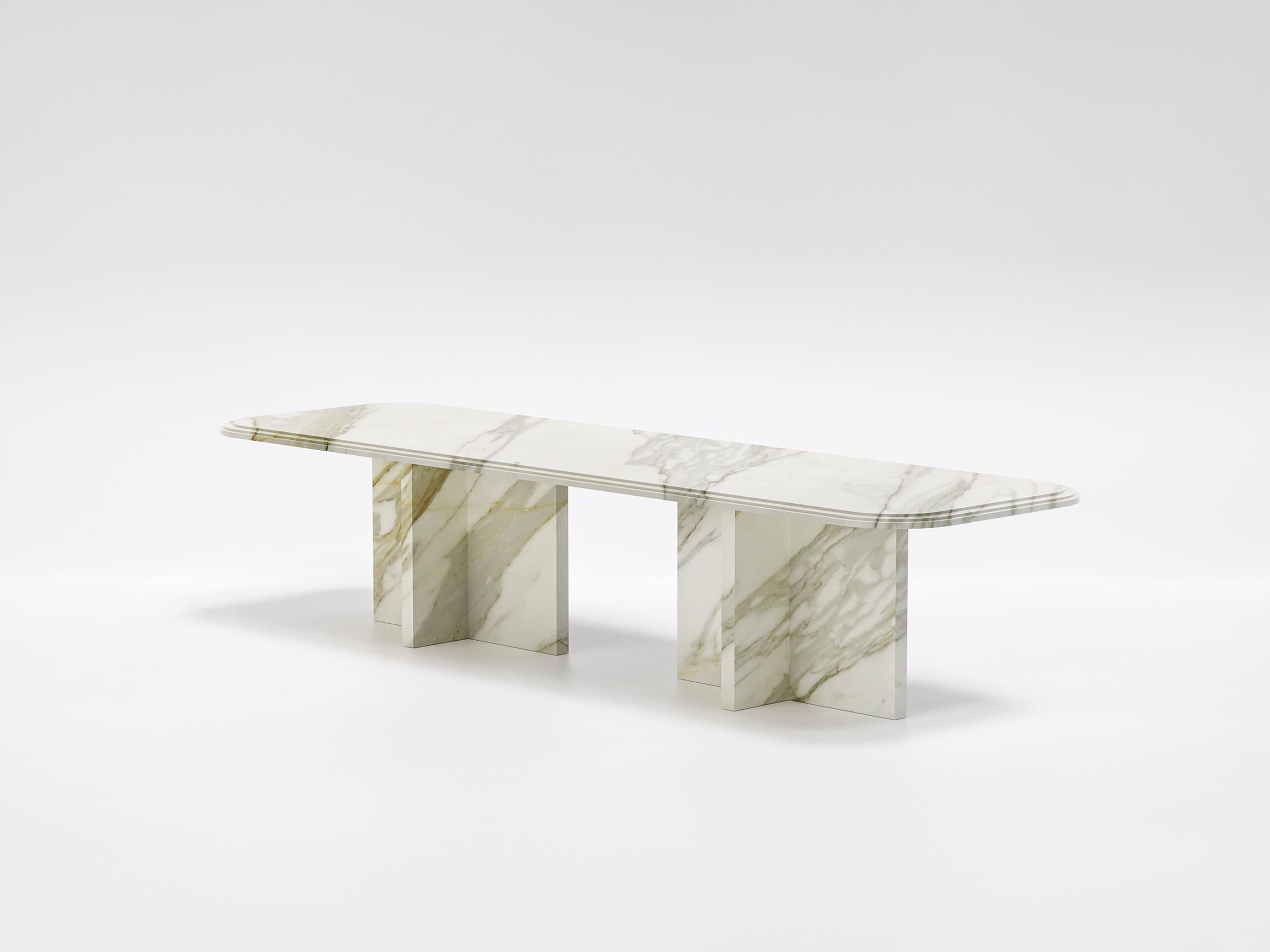 imperium dining table in calacatta gold marble