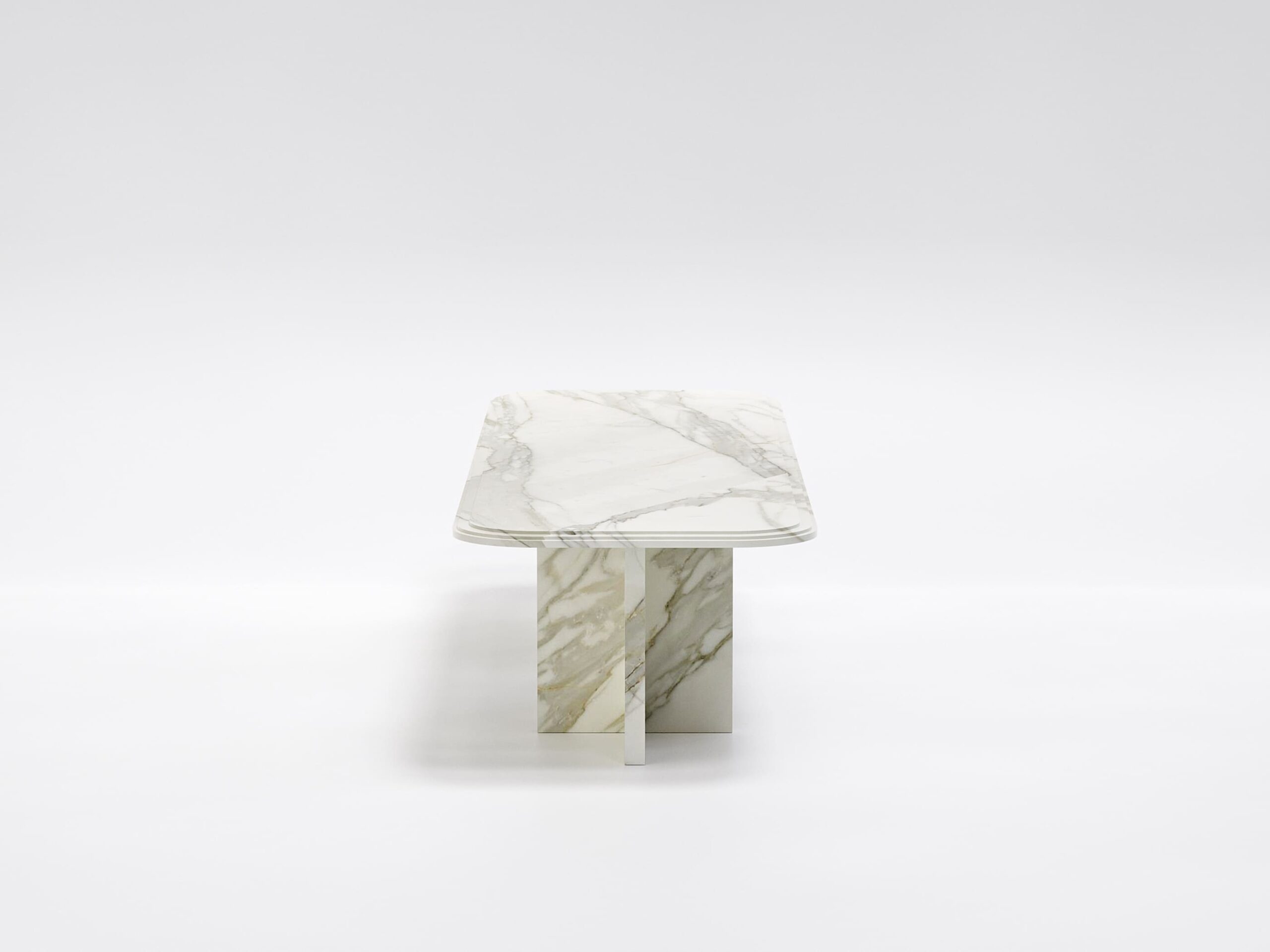 imperium dining table in calacatta gold marble