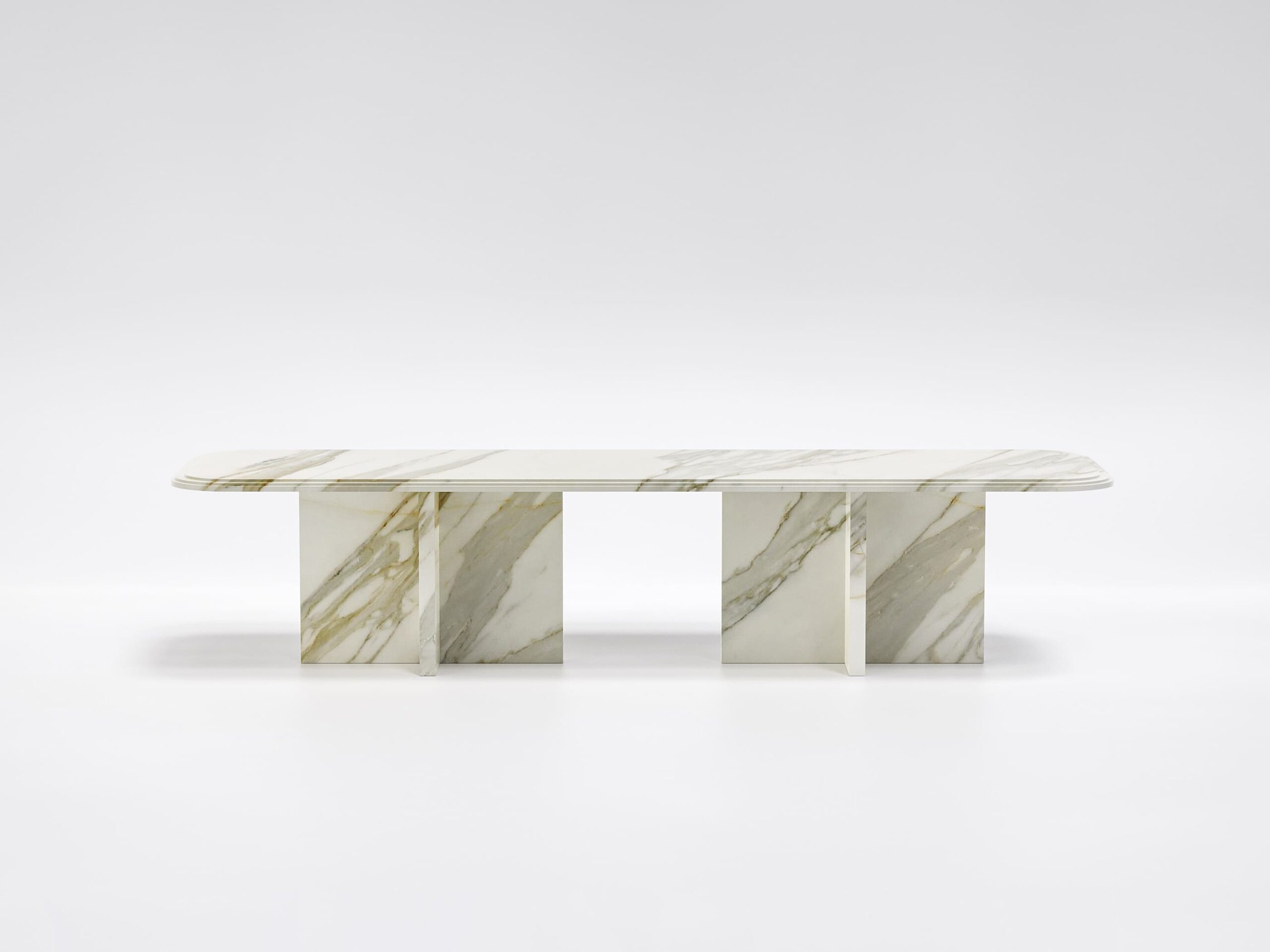 imperium dining table in calacatta gold marble