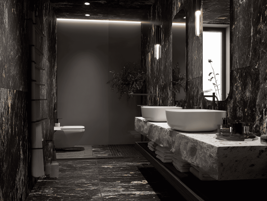 bathroom in black marble 4