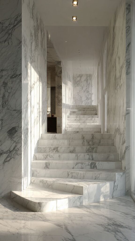 calacatta stairs and cladding