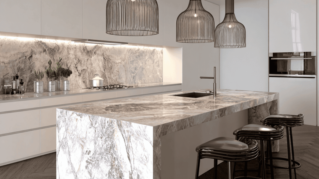 fior di pesco marble kitchen