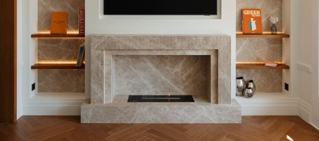marble fireplace mantel