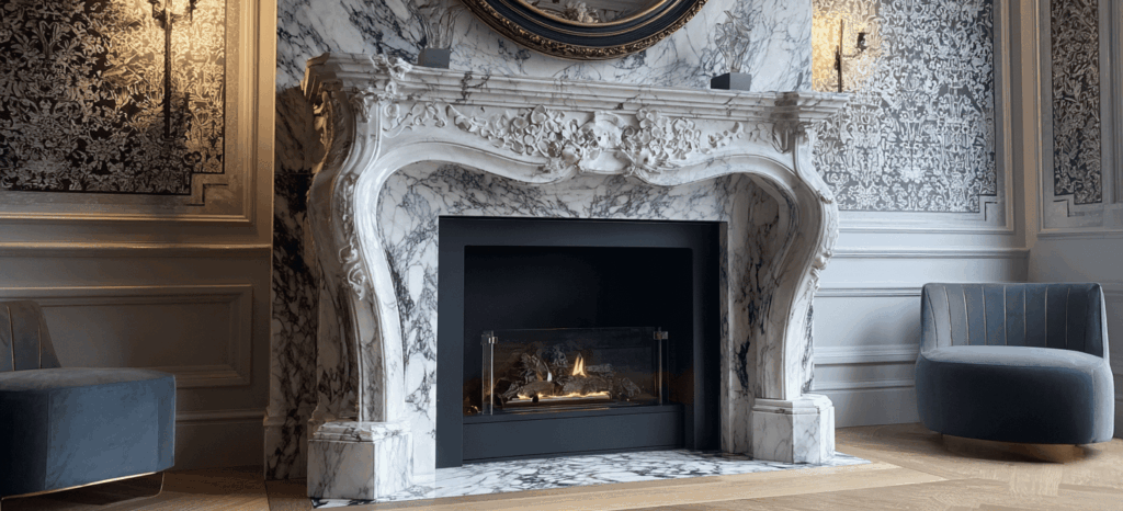 marble fireplace mantel