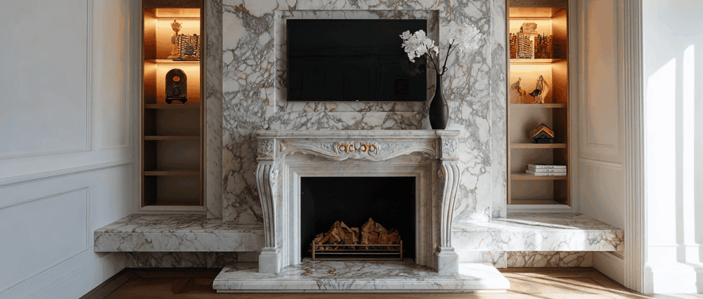 marble fireplace mantel