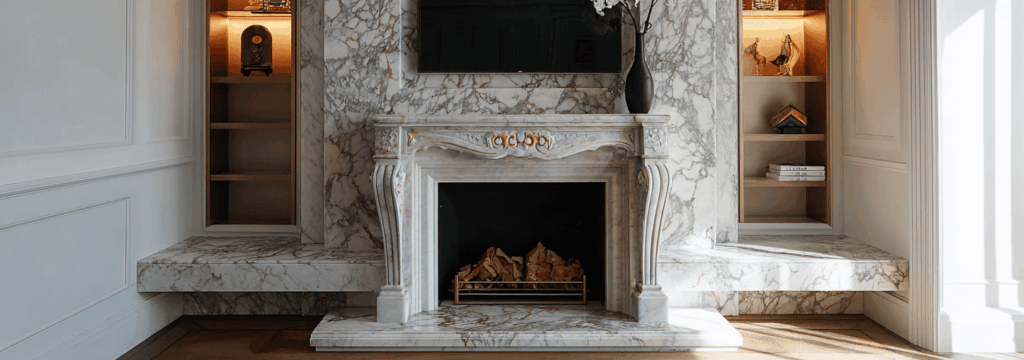 marble fireplace mantel