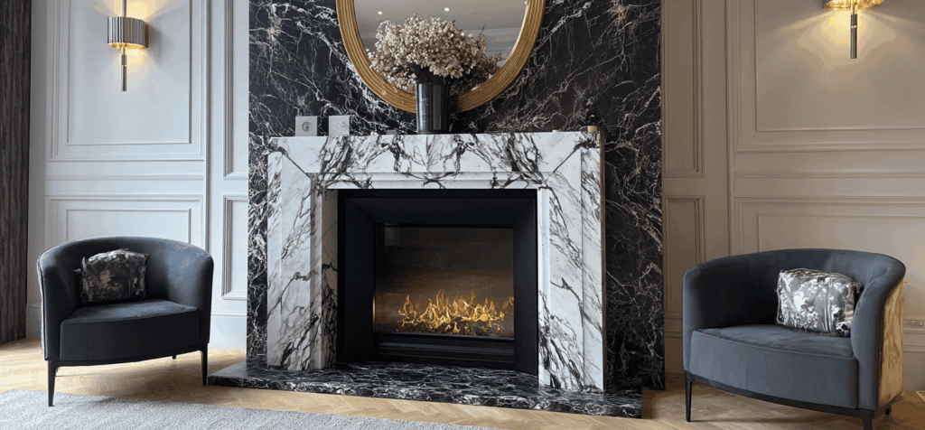 marble fireplace mantel
