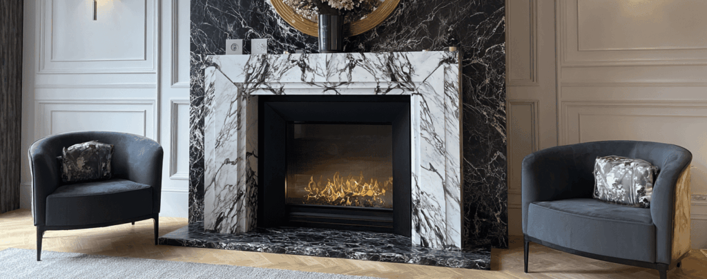 marble fireplace mantel