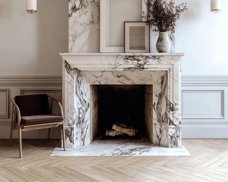 marble fireplace mantel