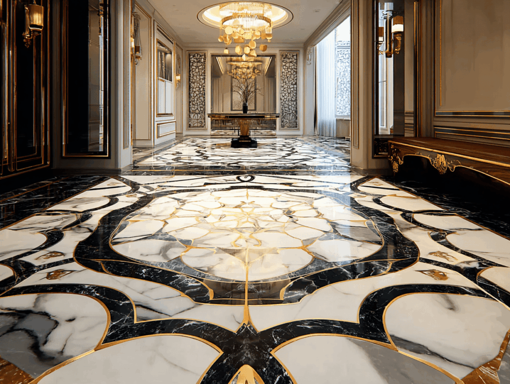 marble inlaid flooring