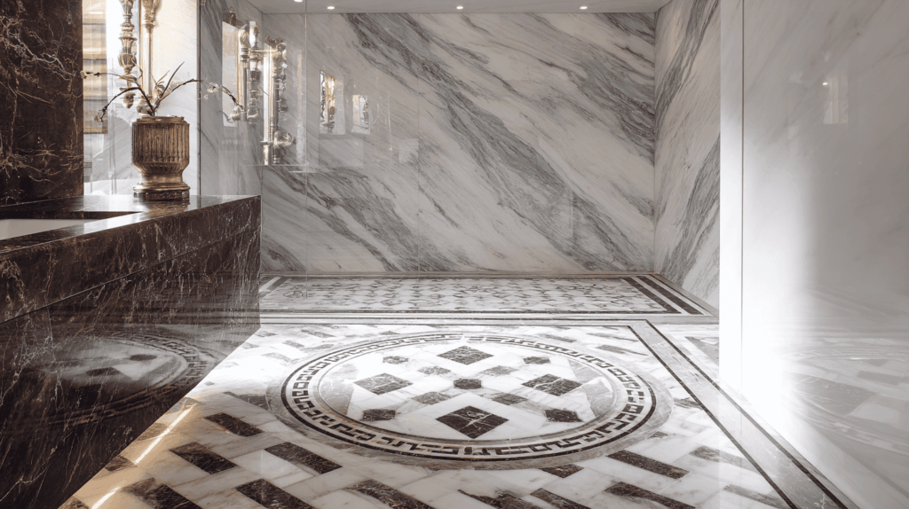marble inlaid flooring