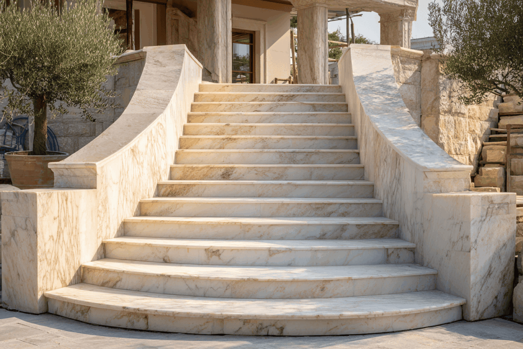 outdoor marble stairs
