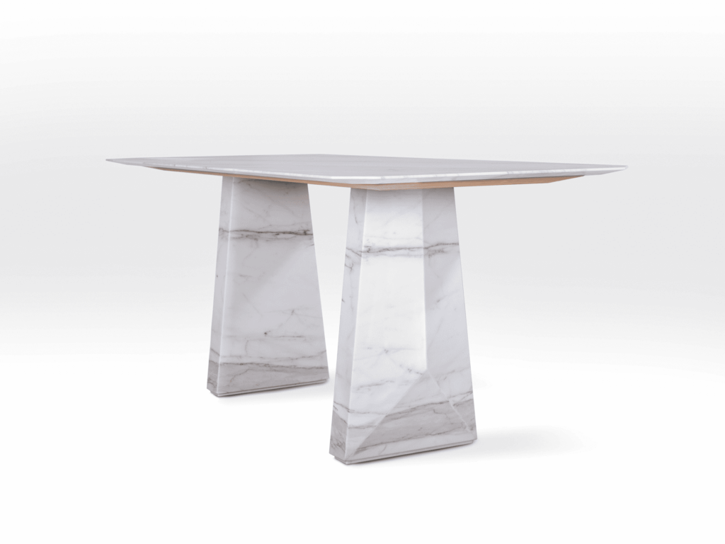 polygon table calacatta