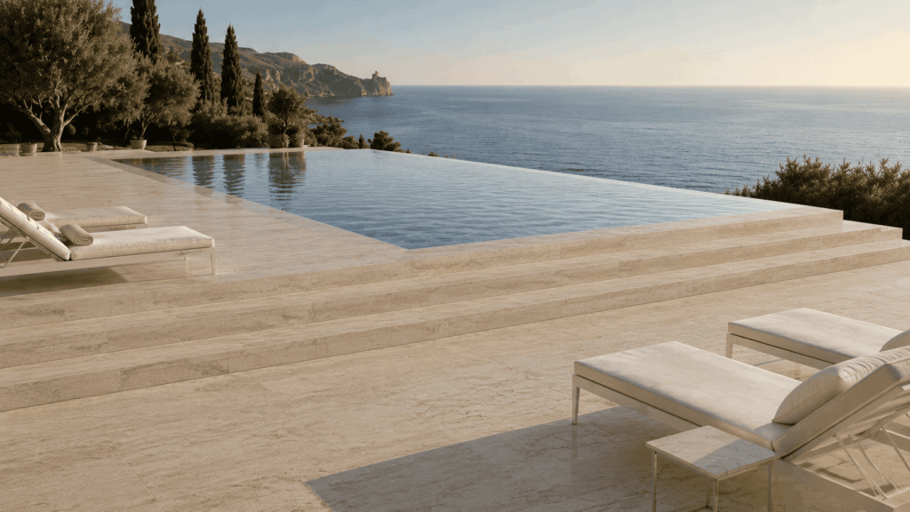 travertine swimming pool