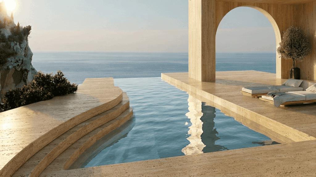 travertine swimming pool 2