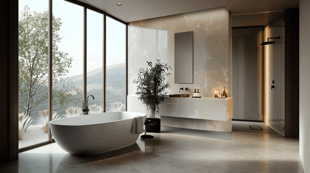 white onyx bathroom
