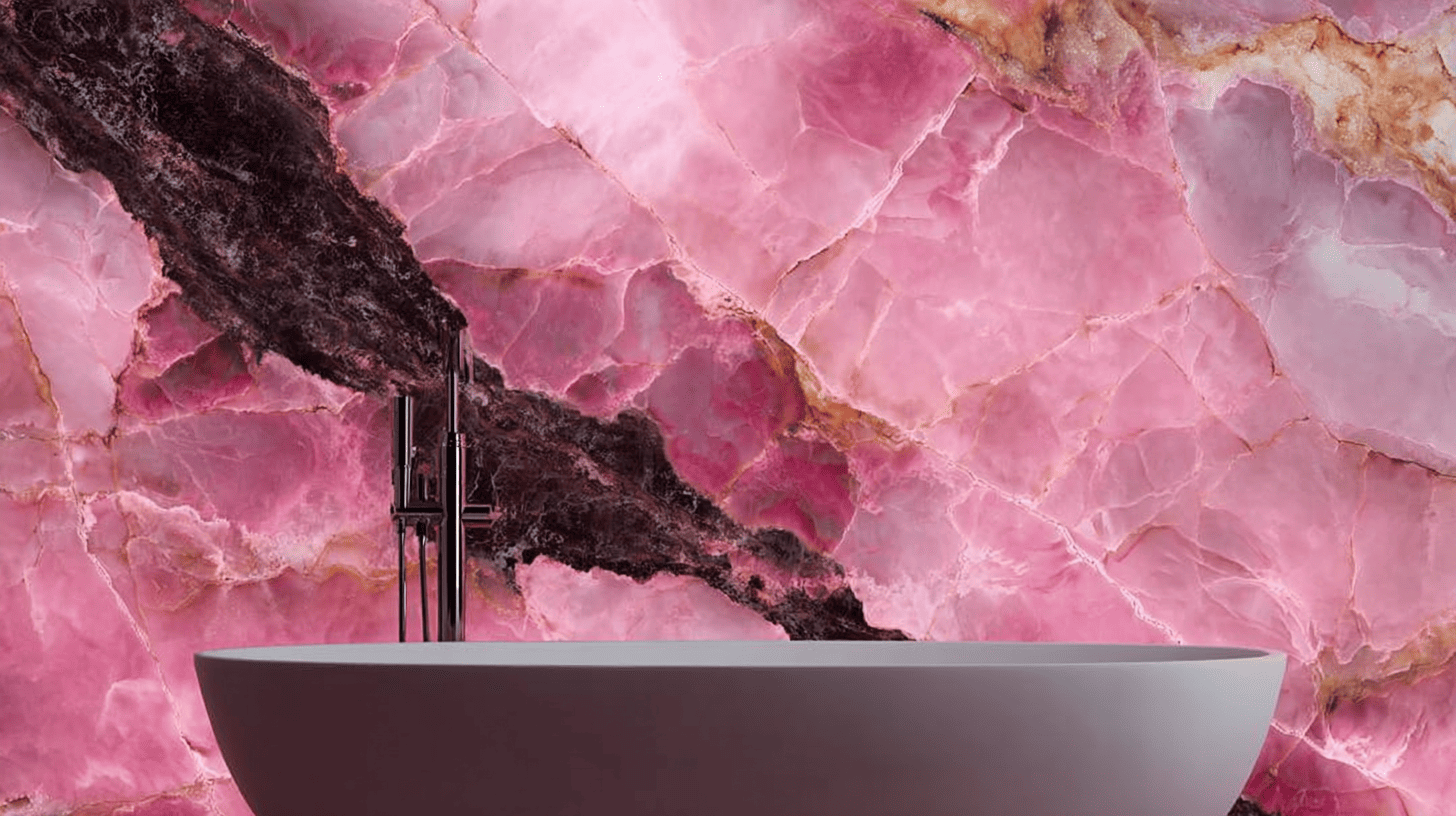 backlit pink onyx