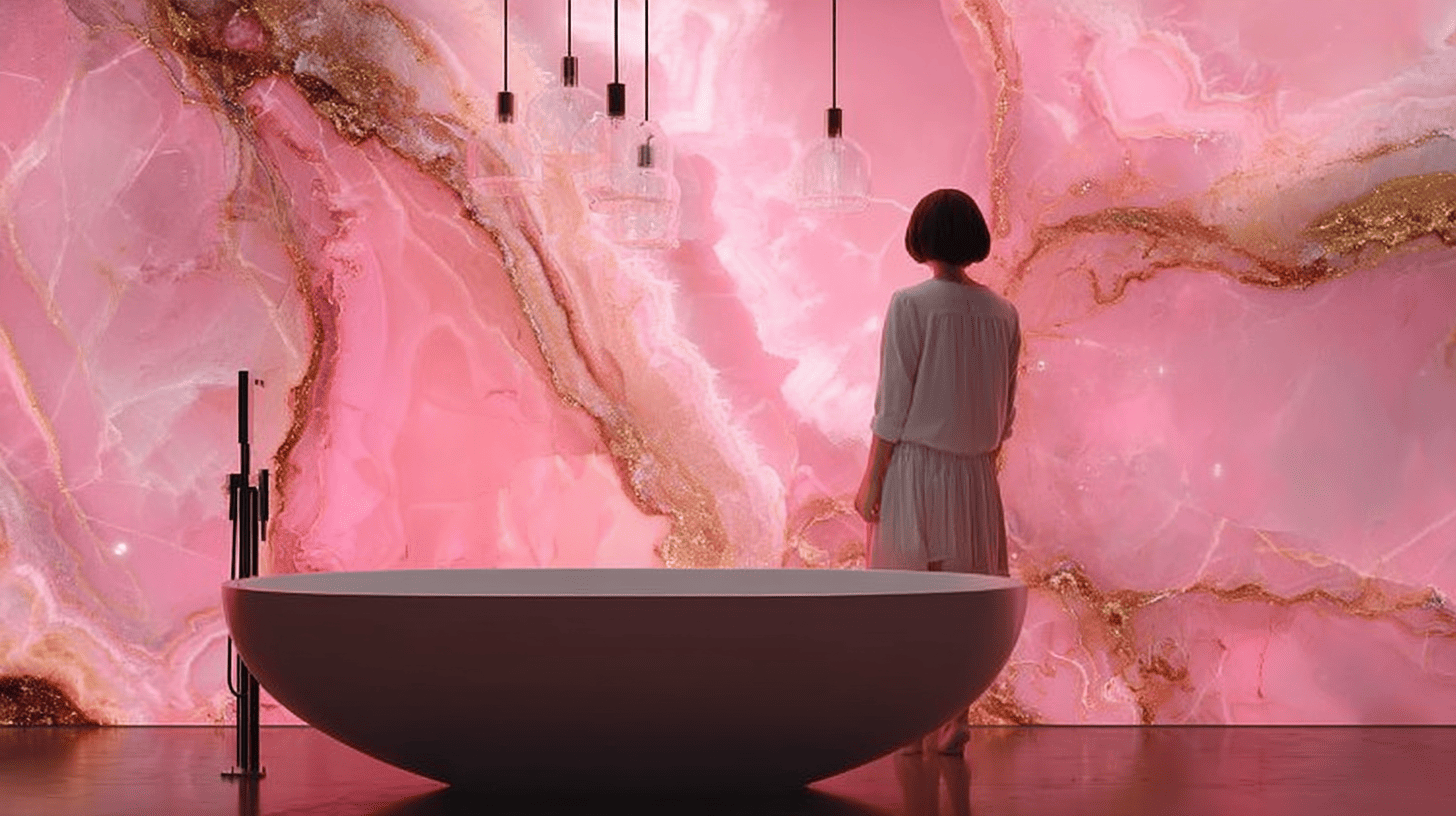 backlit pink onyx